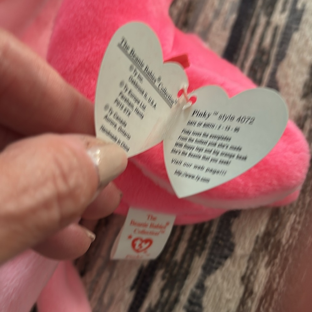 Pinky Flamingo Beanie Buddy 1998  and Two Beanie Baby (s) 1995 - Picture 5 of 7